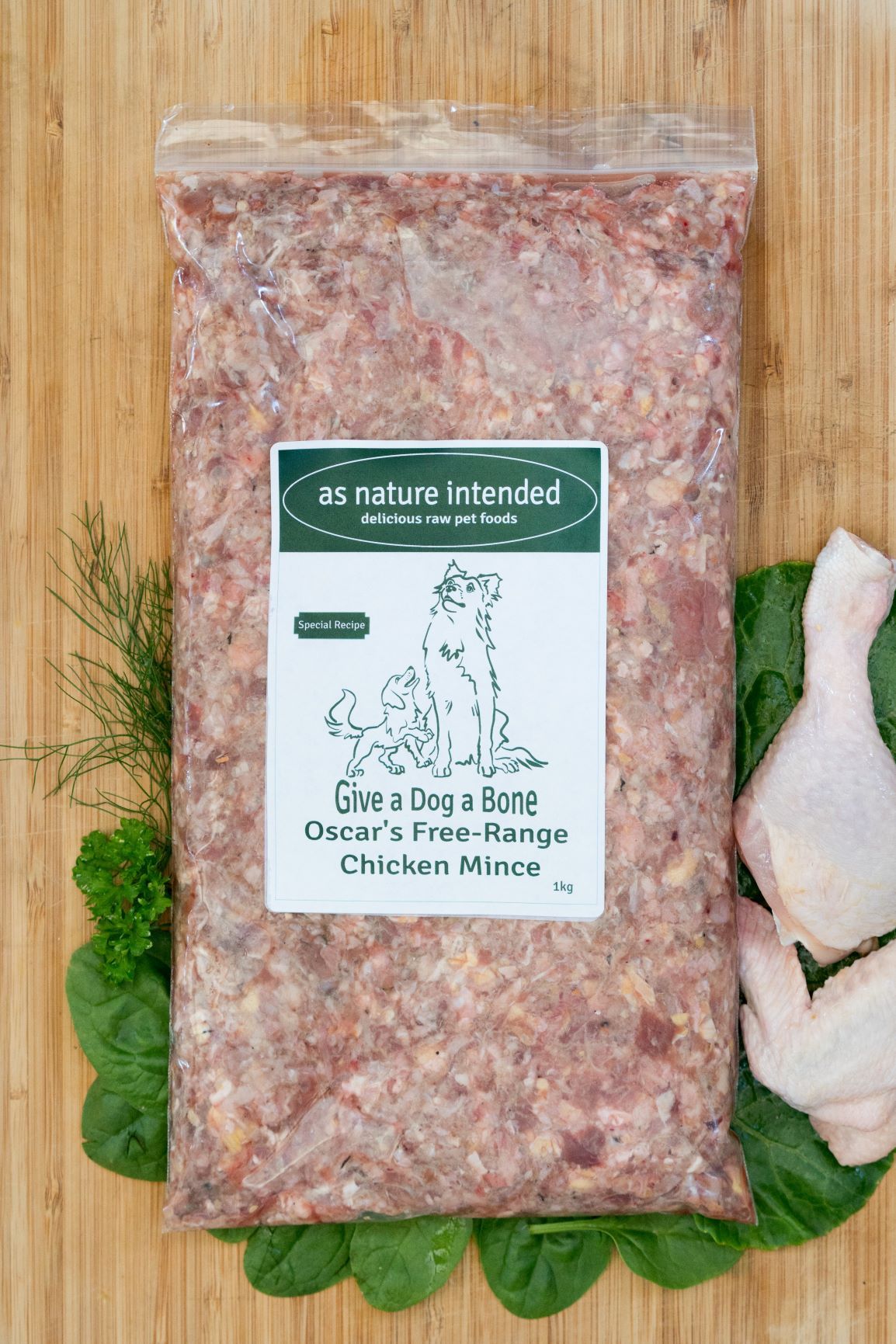 As Nature Intended - Oscar's Free-Range Chicken Mince for Dogs (for Skin Allergy Problems)
