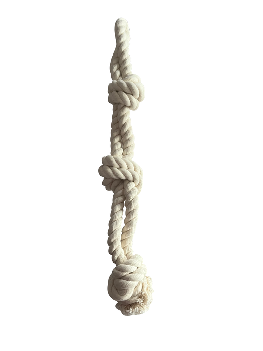 Healthy Pet Accessories - Pure Organic Cotton Rope with 3 Knots